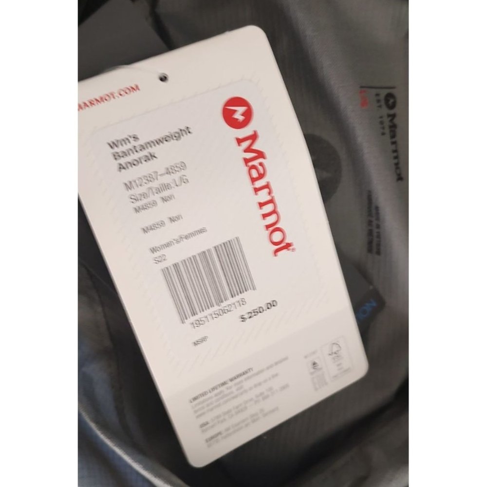 Marmot Jacket L Bantamweight Anorak Packable Green Lihtweight Waterproof - Picture 14 of 14